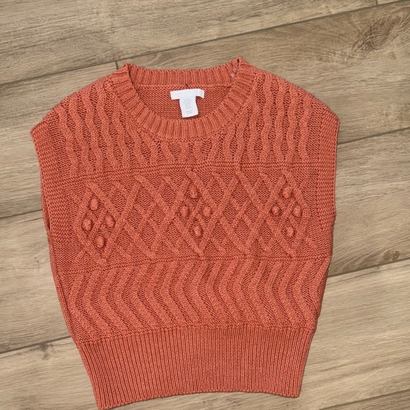 Sincerly Jules Sweaters - Sincerely Jules Pure US Women's Cable Knit Sweater - Rust/peach sleeveless XS